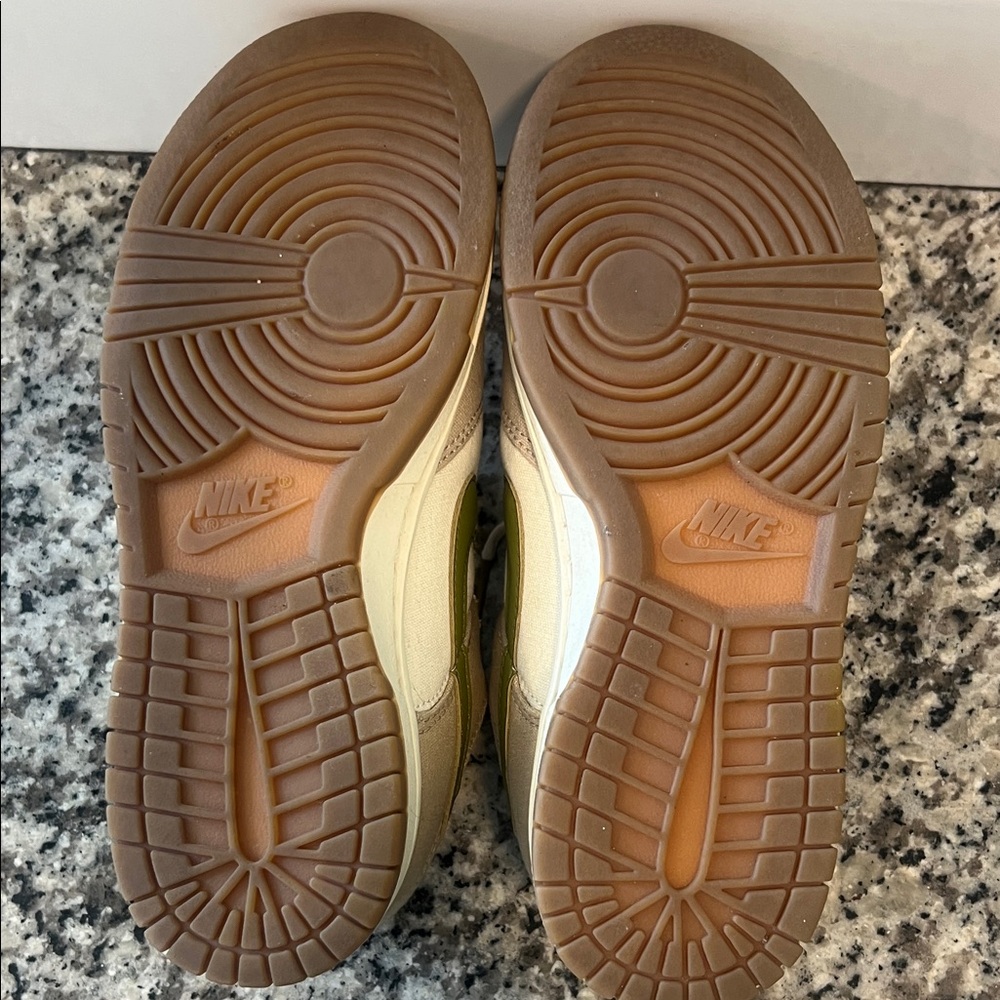 Nike Big Kids Olive Green and Beige Low-Top Sneakers - Picture 5 of 8